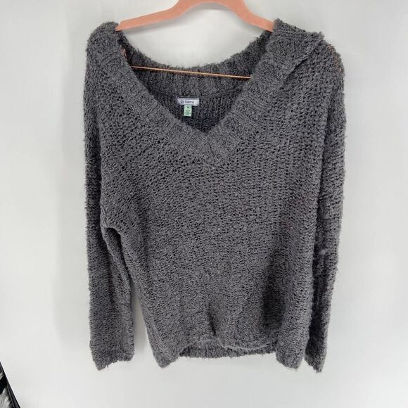 Susina Boucle Knit Gray V Neck long sleeve loose Sweater NWT Womens M - Picture 2 of 7